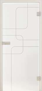 Ganzglastür R8 567 Siebdruck/satiniert Two Sides Weissglas Pure White Serie G - beta.ganzglastuere.de