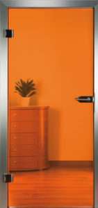 Glastür Verbundglas VSG mit Folie Modell 9105 orange Loft