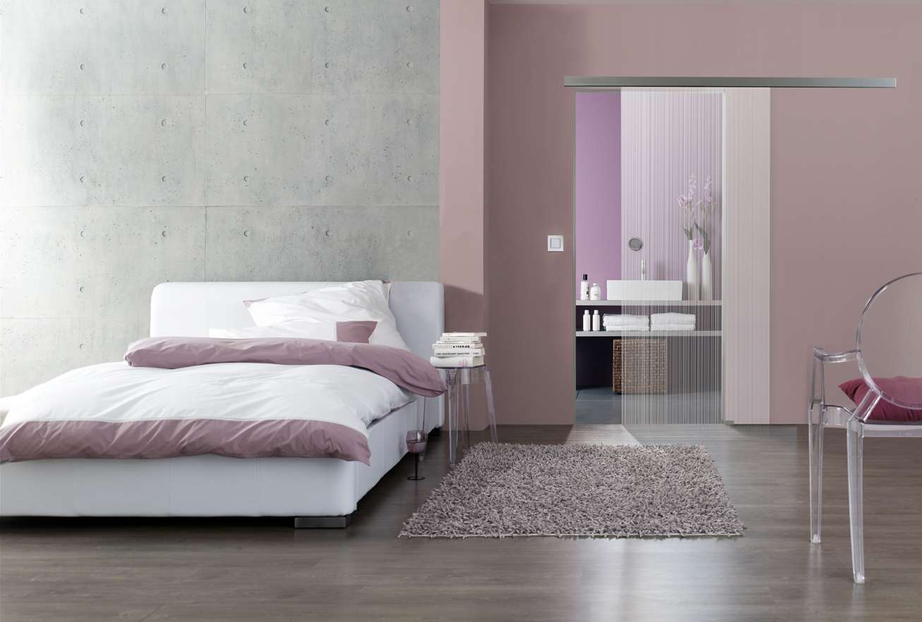 Glasschiebetür Modell Summer Rain 515 Siebdruck satiniert Two Sides, Weißglas Pure White Serie G Motivbild - beta.ganzglastuere.de