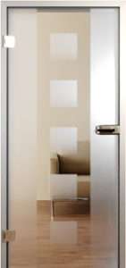 Glastüren Sensita 100 Sandstrahlung MAME