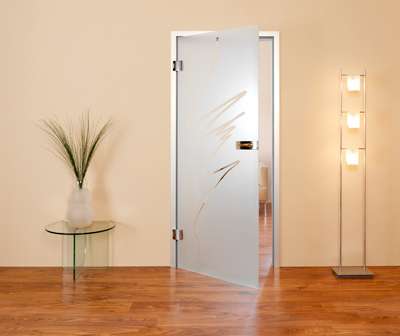 Sensita 100 Glastür mit Sandstrahlung MAME Motiv