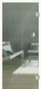 Glastüren Laserdesign Modell Jette Wave LD 563 Grünglas One Side Serie G - beta.ganzglastuere.de