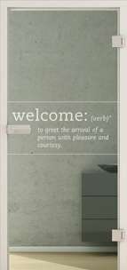 Ganzglastüren Laserdekor Modell Typo LD 667 Grünglas One Side Serie G - beta.ganzglastuere.de