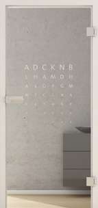 Ganzglastüren Laserdekor Modell Typo LD 689 Weissglas Pure White One Side Serie G - beta.ganzglastuere.de