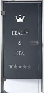 Glastüren Lasertechnik MAME Litho Spa